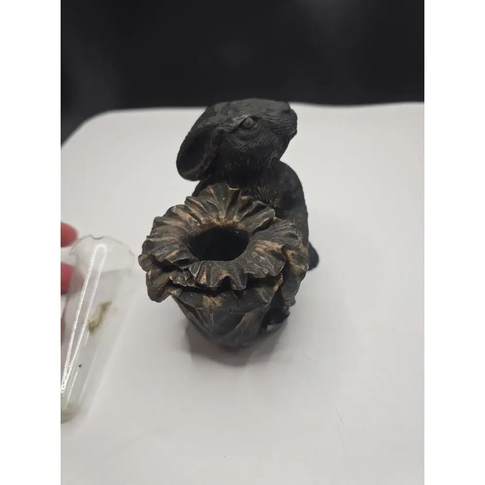 Black Rabbit Flower Vase Decorative Collectible 4